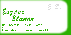 eszter blanar business card